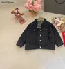 New Kids Coat Kids Designer Clothes Baby Denim Jacket Storlek 110-150 broderad logotyp på bakre pojkar flickor ytterkläder 24mar