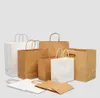 Brunt papper Kraftväskor med handtag bulk present shopperwedding party väska postpaket shopping väskor kraftpackaging detaljhandel packi9552120