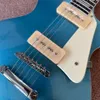 Guitare électrique Standard LP, bleu et argent, touche en palissandre, quincaillerie chromée, 2 micros P90, livraison gratuite