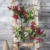 Dekorativa blommor QSM 3st Christmas Berry Fake Olive Fruit Bean Branch Eco-Friendly Home Office Simulation Decorations Party Wedding Decor