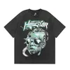 Hellstar t Shirt Rappe Erkek Kadınlar Tshirt Rapçi Yıkama Gri Ağır El Sanatları Unisex Kısa Kol Üst High Street Moda Retro Cehennem Kadın T-Shirt ABD Boyutu S-XL