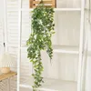 Decorative Flowers Artificial Green Plastic Plants Wall Hanging Vine For Home Garden Fake Leaf Lvy Outdoor DIY Decoration Wedding Party