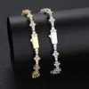 Hip Hop 6.5mm Spring Buckle Zircon Tennis Jewelry for Men and Women Personalized Couple Bracelet Accessories