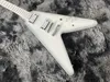 Kinesisk OEM Electric Guitar Flying V White Chrome Hardware 6 Strings
