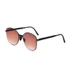 Sunglasses Stylish Metal Portable Folding Men Driving Sand-proof Uv400 Eye Protection Glasses For Outdoor Travel