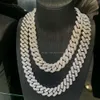 Fashion Design 2rows Moissanite Cuban Link Chain 925 Sterling Silver Necklace/bracelet Chain for Rapper Hiphop Jewelry