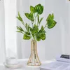 Vases Vase hydroponique simple ornement luxueux fer lisse art conteneur en pot ornements métal durable petite taille bureau décor