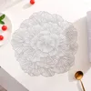 Kussen Luxe Ronde Placemat Uitgeholde Bloemvormige Tafelmat Geperst Placemats Decor Bruiloft