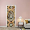 Klistermärken 2st/Set Church Tile Mosaic Pattern Door Art Mural Sticker Bakgrund Vägg Poster Heminredning Peel Stick Wallpaper