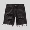 Herenjeans Heren Zomer Denim Shorts Knoop Rits Multi Zakken Korte Rechte Gescheurde Gaten Knielengte Verontrust