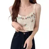 Women's Tanks Charming Crochet Crop Sling Tops Summer Camisole Embroidery Openwork Knit For Tank Ins Korean Beachwer Girl