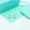 2024 Jewelry Designer Brand Stud Mosang Diamond Love Earrings Full of Diamonds with Letters Fashion Elegant Temperament Heart Shaped Gift