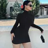 Selling Women's Clothing Spring New Product Fashionable Solid Color Pleated Slim Fit Wrap Buttocks Dress