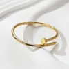 Bangle rostfritt streel guld silver solid metalic armband manschett ny design nagel mode kvinnor tonåring flickor armband smycken armbandsl2403