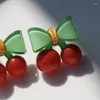 Stud Earrings Top Sale Fashion Resin Cherry For Women Accessories Cute Acrylic Bow In Mariage Earings Jewelry Gift