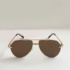 Occhiali da sole pilota vintage Mezza montatura dorata Lenti marroni per uomo Tonalità estive Sunnies Lunettes de Soleil Occhiali Occhiali da sole UV400 Eyewear