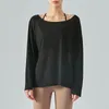 Active Shirts AI 여성의 One Shoulder Silk Long Sleeve Yoga Cover Up 티셔츠 여름 가벼운 느슨한 스포츠 최고 피트니스 의류