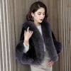 Women's Haining Shawl Short Cloak Fox Fur Coat Autumn And Winter New Combination Mink 9551