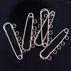 Brosches Rose Gold Plated Safety Pins 5 Hål Kontakter Legering för smycken DIY gör hantverk Sykläder Tillbehör 57mm