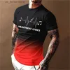 T-shirts pour hommes T-shirt pour hommes Impression 3D Style dégradé Music-lover T 2024 Été T-shirt surdimensionné pour hommes Mode Court Slve O-Cou Tops Y240321