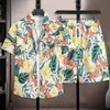 Designer Suit Hawaiian Seaside Vacation Set Mens Loose Fitting Casual Couple Trendy Brand Short Sleeved Floral Shirt Beach Two-piece H5dt