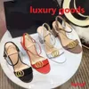 2024 Classic High heeled sandals designer SHoes fashion 100% leather women Dance shoe sexy heels Suede Lady Metal Belt buckle Thick Heel Woman shoes Large size 34-42