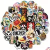 Car Stickers 50Pcs/Lot One Piece Luffy Sticker Notebook Motorcycle Skateboard Computer Mobile Phone Cartoon Toy Trunk Drop Delivery Au Otqc3