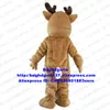 Trajes de mascote de pele longa marrom rena alce alce wapiti caribu alces veado mascote personagem personagem casar núpcias os produtos mais escolhidos zx1361