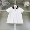 Marque enfants survêtements T-shirt ensemble bébé vêtements taille 110-160 CM lettre jacquard revers POLO et pantalon à bretelles 24Mar