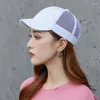 Ballkappen benutzerdefinierte Logo Unisex Kurzkrempe Baseball Frauen atmungsaktiven Festkörperverstellbaren Snappback Trucker Cap Männern Hip Hop Dad Hut