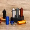 Portable Colorful Metal Pill Box Container Smoking Snuff Snorter Sniffer Finger Ring Chain Herb Tobacco Telescopic Spoon Dabber Storage Bottle Stash Case Jar