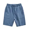 Shorts masculinos 2024 380g qualidade pesada casual para casais verão esportes tendência cor calças soltas meio