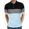 Stripe Man Polo Shirts Summer Mens Casual Golf Shirts Everyday Male Oversized Short Sleeve Tshirt 3d Printed Lapel Top Clothing 240301