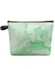 Cosmetic Bags Marble Texture Gradient Green Large Capacity Travel Bag Portable Makeup Storage Pouch Women Waterproof Pencil Case