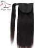 Evermagic Ponytail Human Hair Remy Straight europeisk hästsvans frisyr 100g 100 Natural Hair Clip in Extensions1065640