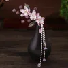 Saç aksesuarları Çin tarzı klip barrettes saçaklı mor çanflowers cosplay parti bezi Cheongsam için alın saç tokaları