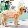 Abbigliamento per cani OIMG Stampa floreale estiva Abbigliamento per cani di taglia grande Labrador Golden Retriever Griglia Maglietta senza maniche grande T-shirt per animali traspirante