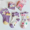 Skarpetki dla dzieci 5 par Socks Girl Socks Śliczne na wiosnę 1-12Y Skarpetki dla dzieci YQ240314