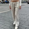 Женские брюки Y2K, винтажные полосатые свободные удобные уличные брюки, повседневные широкие брюки с завязкой на талии, женские пижамы, одежда для сна