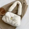 Sacs de soirée Simple Petit Sac Carré Femmes Doux En Peluche Épaule Hiver Fourrure Dames Embrayage Sac À Main Mode Femme Aisselles