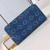 wallets denim bag luxury designer wallet women card holder blue cowboy purses Lock zipper coin purse top quality ladies passport cover