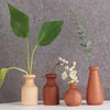 Vases 1PC New Ebony Wooden Vase Living Room Dried Flowers Vase Plants Solid Wood Pot Home Office Desk Decoration Accessories