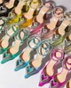 Mach Mach Triple Heart Heels aus Seide, 10 cm, Kristallverzierung mit spitzen Herzdetails und Knöchelriemen. Absatzpumps-Schuhe für Damen, Luxus-Designer-Fabrikschuhe