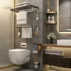 Set for Bathroom Holder Toilet Paper Holder Towel Rack Toilet Brush Shelves Corner Storage Rack Shower Accessories Shelf 240312