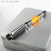 Fontänpennor Fountain Pens Luxury Quality Metal Harts Color Orange School Supplies Student Office Stationery 0.5mm NIB Fountain Pen New Q240314