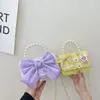 Perle Kinder Umhängetasche Geld Münze Geldbörse Mode Handtasche Kinder Prinzessin Schulter Messenger Bowknot Pocket Pack 240320