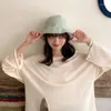 Berets Fashionable Female Spring Summer Bucket Hat With Pleated Elastic Sun Small Brim Casual Double-sided Basin Panama