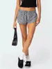 Shorts pour femmes Femmes S Y2K Rayé Élastique Taille Haute Jambe Droite Été Large Baggy Lounge Boxers Vêtements De Nuit