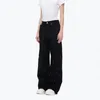 Jeans pour femmes Printemps 2024 Drill Noir Taille haute Pantalon droit Qualité Peplum Jambe large Y2K