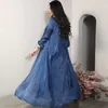 Vêtements ethniques Musulman Ramadan Eid Modeste Robe de soie brillante Dubaï Turc Kaftan Mode Kimono Abaya Koweïtien Marocain Femmes Robe MQ056